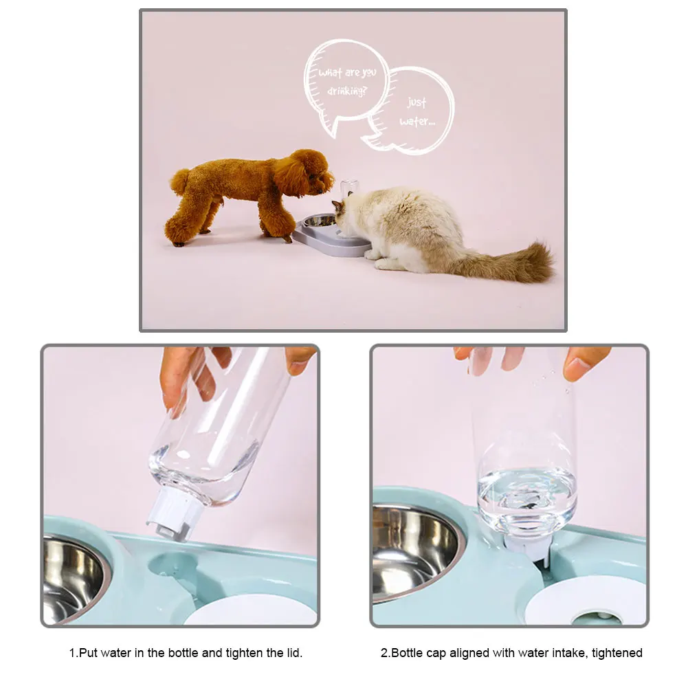 Stainless Steel Cat Dog Bowl Automatic Pet Feeder Water Dispenser Cat Dog Drinking Bowl Dogs Feeder 1 Stainless Steel Cat Dog Bowl Automatic Pet Feeder Water Dispenser Cat Dog Drinking Bowl Dogs Feeder 4
