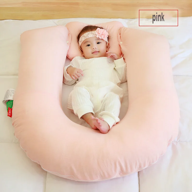 pink Подушка для кормления ребенка, подушка для позиционирования сна, u-образная хлопковая подушка, поддержка головы, мультификтивная подушка, подушка для шеи малыша - Цвет: pink