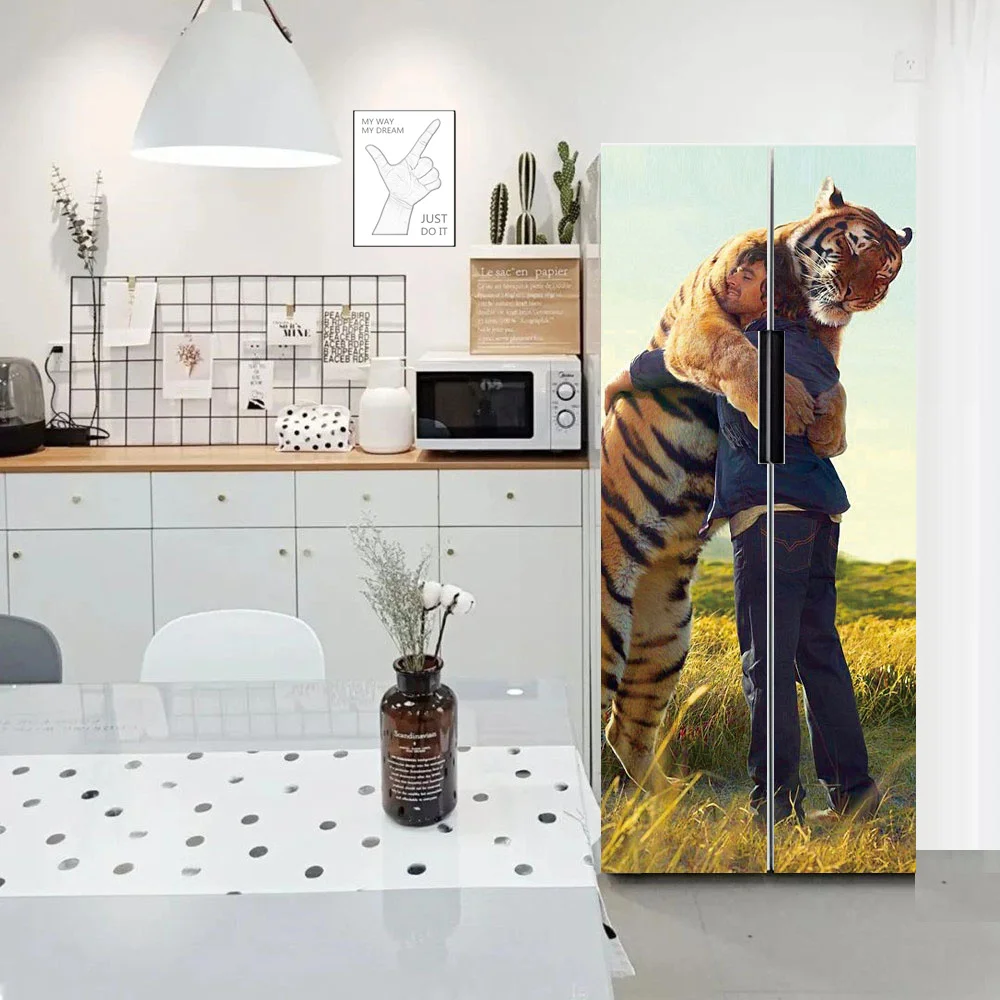 Details about   Magnet Sticker Refrigerator Wall wrap removable Peel & Stick Animals Tiger Cat 