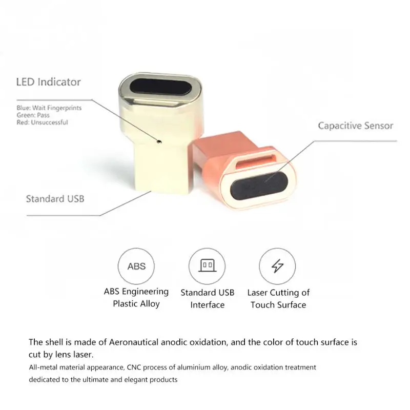 Мини-usb аксессуары быстрое биометрическое устройство распознавания отпечатков пальцев считыватель отпечатков пальцев 360 градусов сенсорный ПК ноутбук ключ безопасности для Windows 10