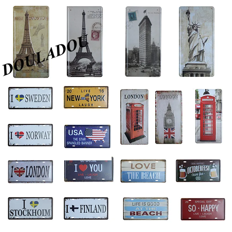 [Douladou] Винтаж с принтом &quotЭйфелева башня&quot во Франции под старину паб вечерние