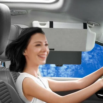 

Car Sun Visor Extension Extender Shield Front Side Window Shade Anti-Glare Truck，made Of PU&PC Material