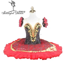 Женская балетная пачка с бархатным лифом, высокое качество, красный, черный, Дон Кихот, профессиональная классическая балетная пачка для девочек, BT9069