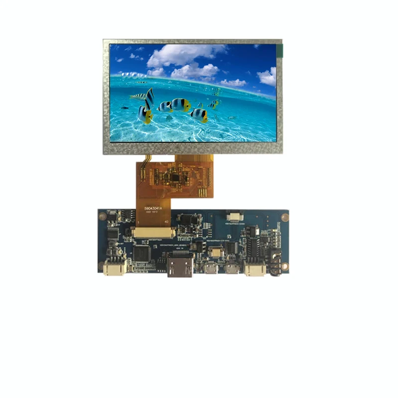 

4.3 inch 480*272 LCD, HDMI interface, high brightness, TFT LCD capacitive touch panel with a HDMI transfer board