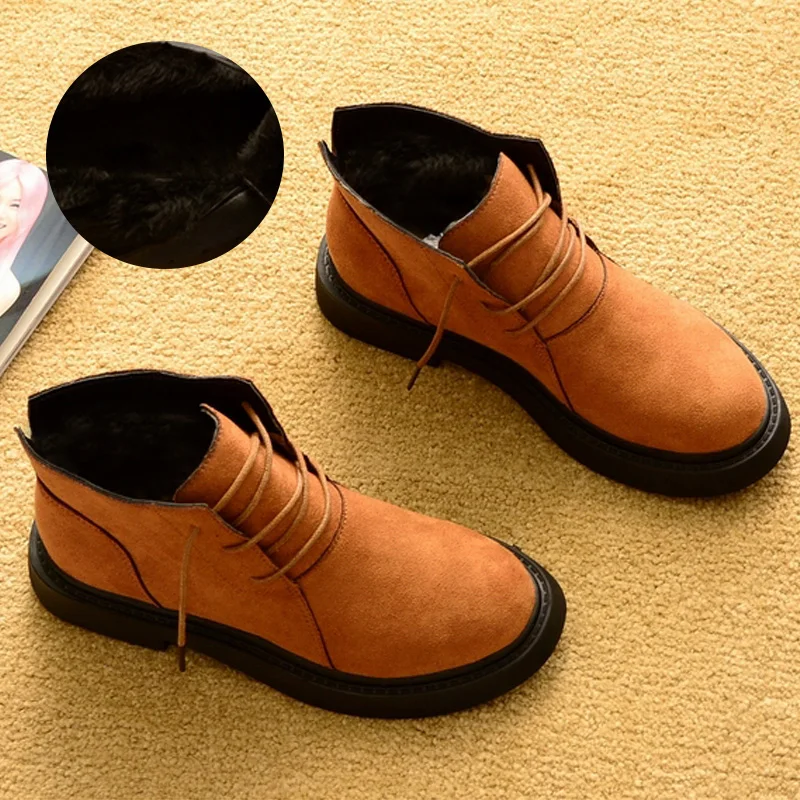 Г. Новая осенне-зимняя женская обувь зимние ботинки теплая плюшевая обувь зимняя женская обувь для холодной погоды Модные женские ботильоны - Цвет: Camel for winter