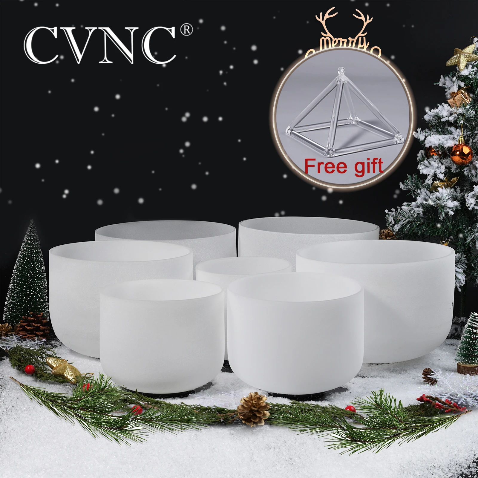 CVNC 7-12"/7"-13"/7“-14” /8-12” any one set of 7PCS Chakra Frosted Quartz Crystal Singing Bowls Free Shipping Cost | Спорт и