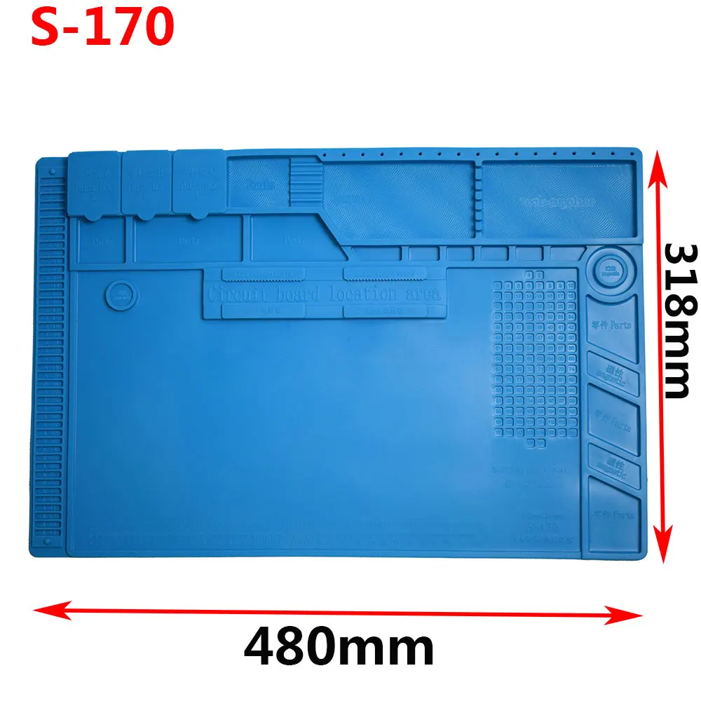 Паяльный коврик силиконовый термостойкий тепловой пистолет BGA изоляция паяльной станции Pad ремонтные инструменты обслуживание платформы Настольный коврик - Цвет: S-170