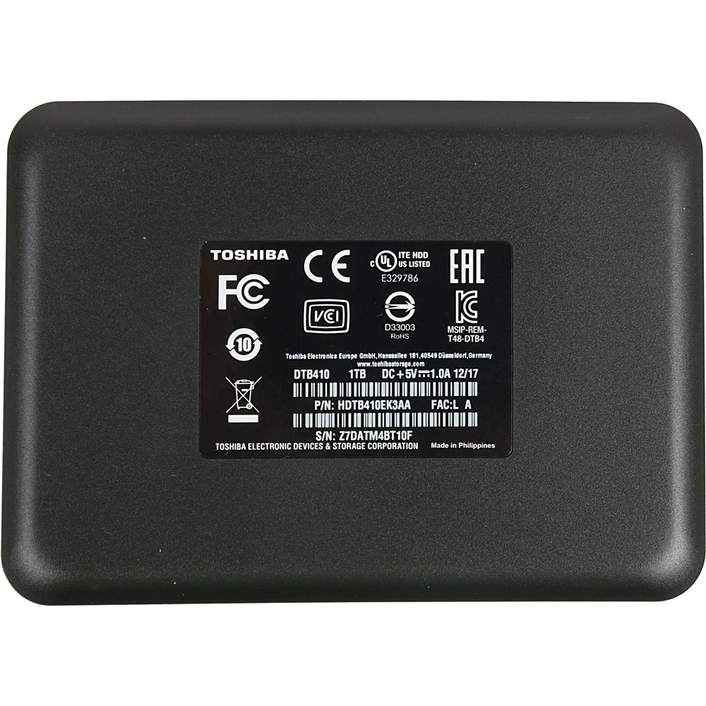 Жесткий диск Toshiba USB 3.0 1Tb HDTB410EK3AA Canvio Basics 2.5" черный