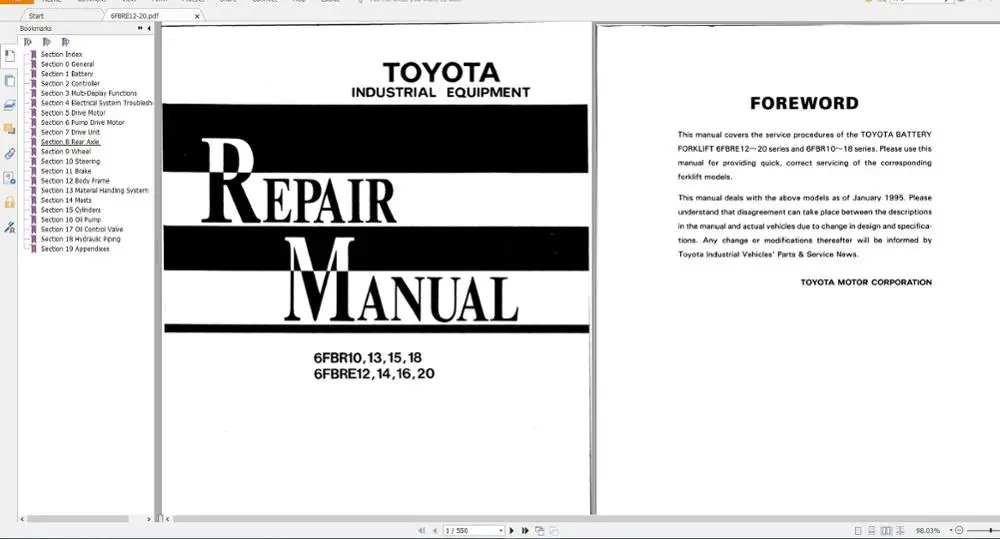 Для Toyota вилочный погрузчик 8 серий руководства по обслуживанию PDF 4 34 GB DVD|hino
