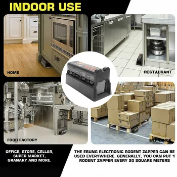 

7000V Home Kitchen Indoor Outdoor Pest Control Electronic Mouse Trap Rodent Zapper Restaurant High Voltage Detachable ABS Shock