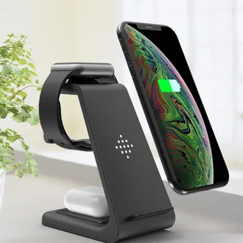 

10W Type-C Wireless Charger Holder Quick Charging Stand QI 3 in 1 Station for IPhone12 Samsung Watch Active Galaxy