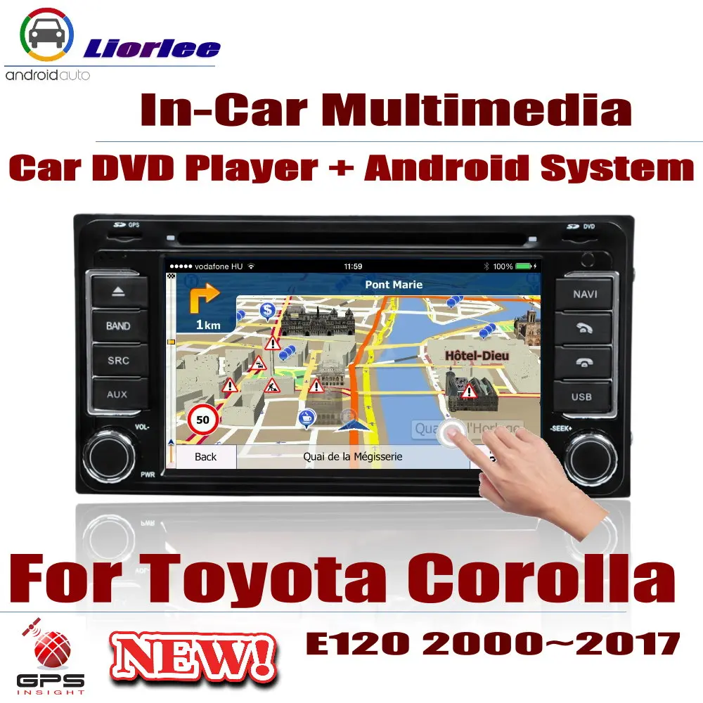 Автомобильный DVD плеер для Toyota Corolla (E120/E130) 2000 2017 IPS ЖК экран GPS навигация система