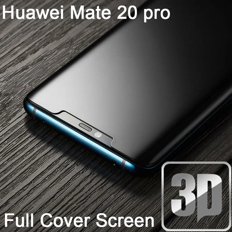 9H 3D закаленное стекло для Mate 20 PRO LCD жесткий изогнутый полный экран протектор