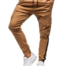 Новинка, мужские брюки-карго, модные, в стиле хип-хоп, с несколькими карманами, из кусков, для бега, шаровары, повседневные длинные брюки, спортивные штаны, Pantalones Homme