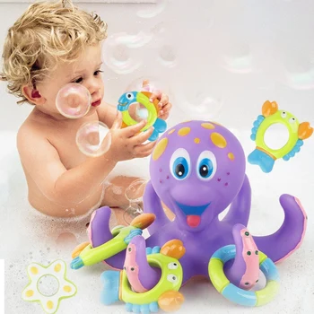 

Kids Bath Toy Tub Octopus Bath Play Set Kids Baby Water Toys for Bathroom Early Educational Shower Soft Grasping Toys