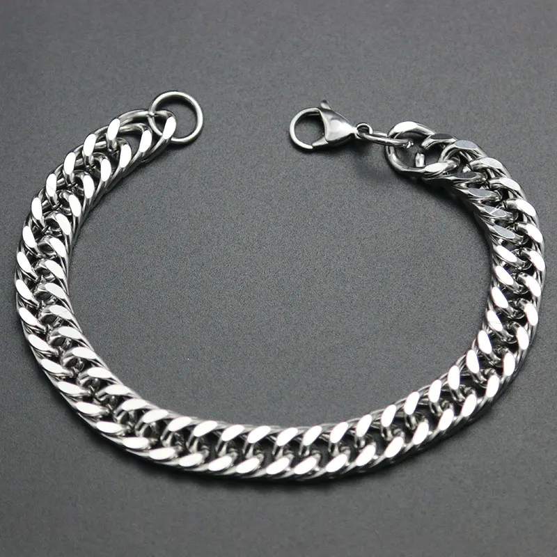 Браслет-цепочка из нержавеющей стали 316L, браслет 3 мм, 4 мм, 5 мм, 6 мм, 7 мм, 8 мм, браслет-цепочка для женщин, мужчин, девочек и мальчиков