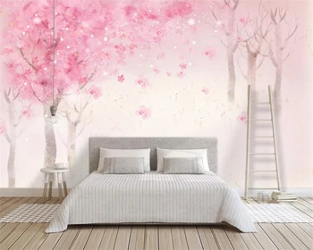 

Custom 3d mural wallpaper Photo Wall paper Hand painted watercolor sakura Landscape Living Room Modern decoration home
