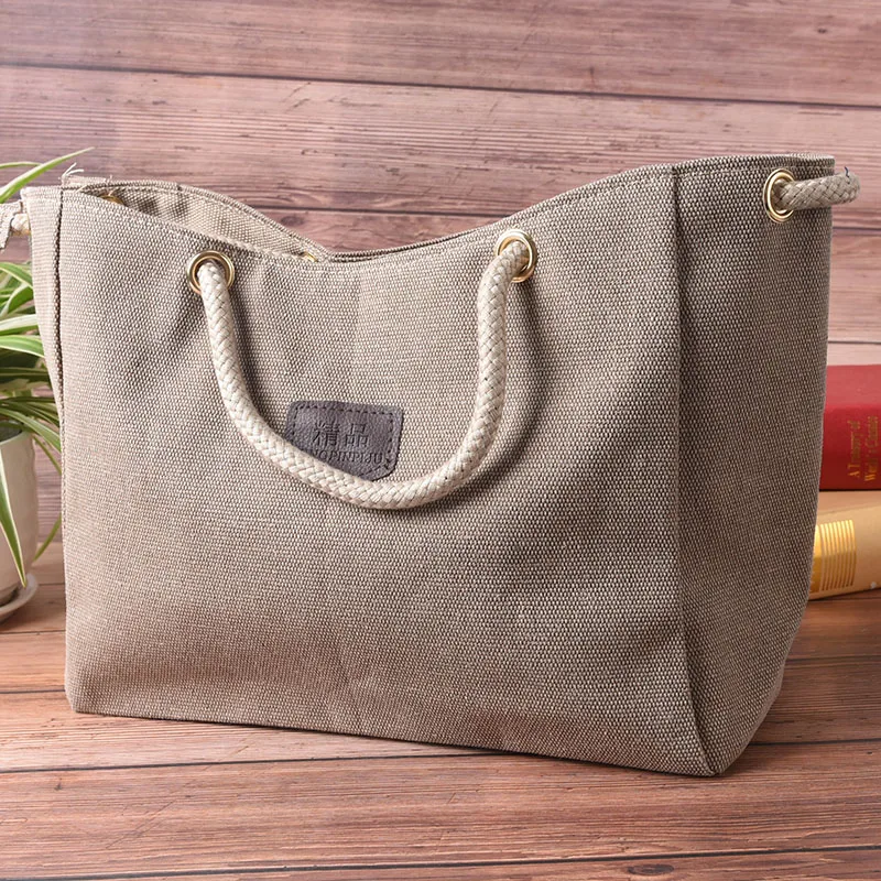 Brown women canvas shoulder bag messenger girl purse satchel tote lady handbag | Багаж и сумки