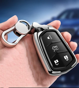 

High quality Soft TPU Car Key Full Cover Case For Cadillac Escalade CTS XTS ATS ATS-L XLS SRX 2015 4/5 Button 28T CTS-V XT5 CT6