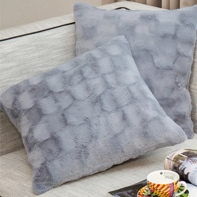 Velvet Grey Throw Pillow Cover, 18 X 18 Inches Decorative Throw Pillows For  Couch Sofa Bed, Gray Square Cushion Covers With Zipper Closure Set Of 2