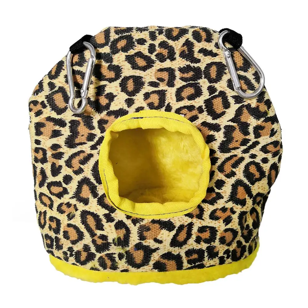 Leopard Print Милый питомец, птица, попугай, Сова, принт, мягкая теплая подвесная клетка, домик для сна, палатка, кровать, пещера, гнезда - Цвет: Leopard Print