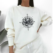 Aliexpress - Women’s Sweatshirt With Print Flowers Compass Runner Clothing Tracksuit Winter 2021 Design Graphics Long Pullover Adventure Time