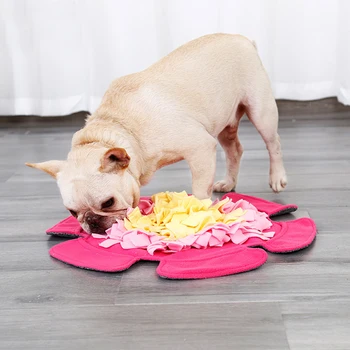 

Pet Activity Dog Feeding Mat Sniffing Skill Training Nosework Blanket Soft Stress Release Home Bedroom Washable Flower Shaped