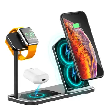 

3 in 1 10W Fast Wireless Charger Dock Station For Apple iPhone8 11 XS R Pro Max iWatch123 4 5 and AirPods2/Pro stand