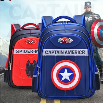 

children ages 2-12 Spider-Man backpack detachable backpack data pack for children Captain America stationery pack Cosplay