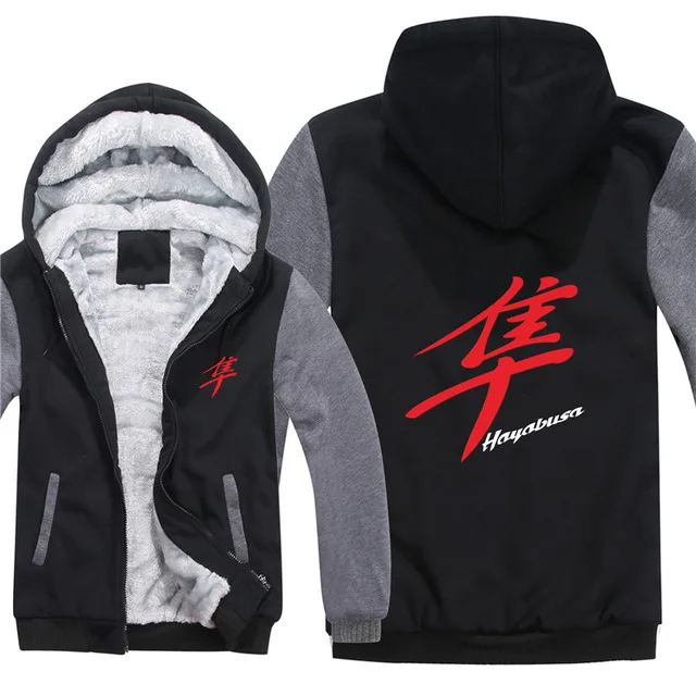 Зимние толстовки для Suzuki Hayabusa, теплые мужские модные шерстяные куртки с подкладкой, Hayabusa, толстовки, мужские пальто - Цвет: 2