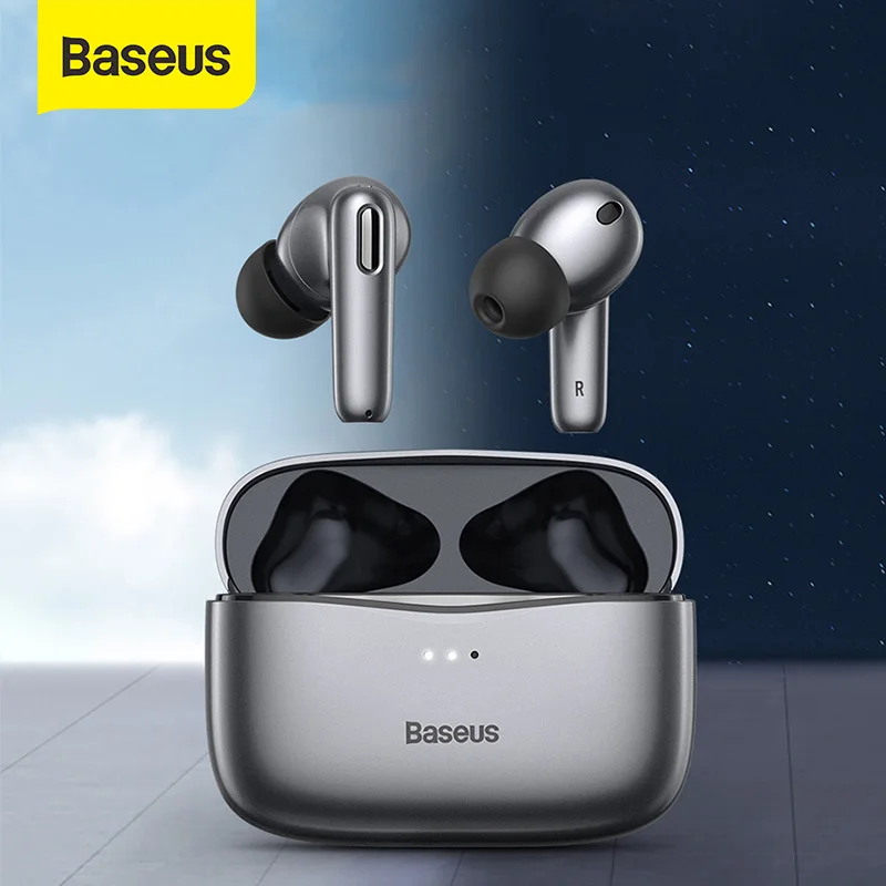 HOT SALES! Baseus Official S2 TWS ANC True Wireless Earphones Active Noise Cancelling Bluetooth Headphone Support Wireless Charging