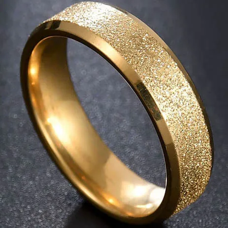 6MM GoldFrost Качественные обручальные кольца GoldColor, кольцо для женщин и мужчин, ювелирные изделия из нержавеющей стали, обручальное кольцо, Подарок на годовщину, удивительная цена - Цвет основного камня: 6MM GoldFrost