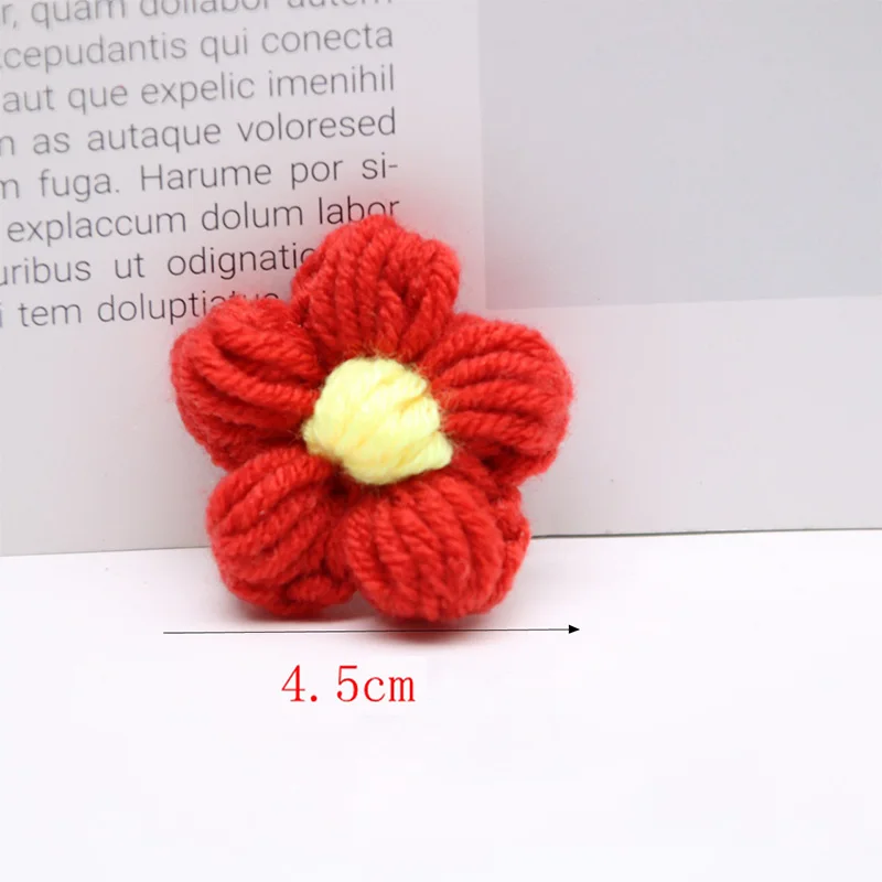 Knitted Flower applique Petals 10Pcs For Clothing DIY Children Hair Clip Sewing Wedding Patches Handmade DIY Crafts Cloth paste knitting supplies knitting material knitting craft supplies