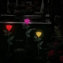 Светодиодный светильник на солнечных батареях с изображением цветов на открытом воздухе, садовая дорожка, газон, трава для живой изгороди