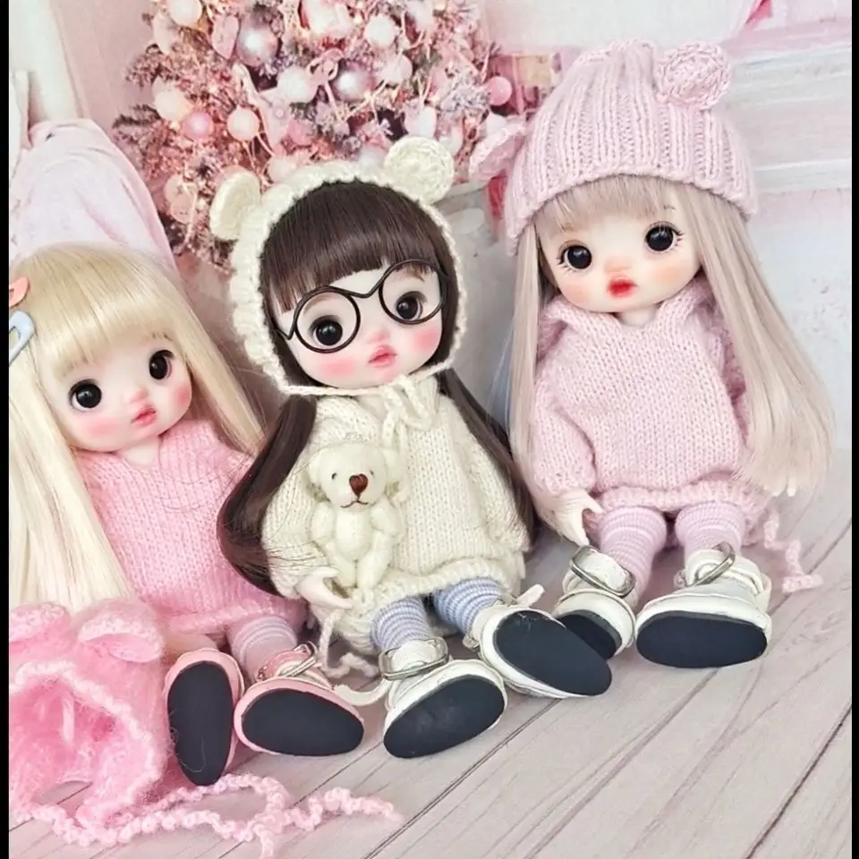16cm Lovely Dolls Makeup Cartoon Toy With Clothes 3D Eyes Full Set ...