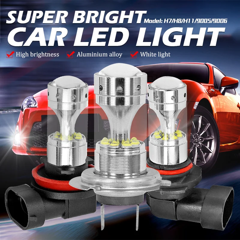 

DRRI 1pc Auto LED Fog Lamp Car Driving Lamp Fog Light LED Bulbs DRL H8/H11 Driving Lamp Auto Car Accessories White