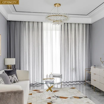 

CITYINCITY Jacquard Curtains For livingroom elegant tulle sheer modern Curtain for bedroom Customized