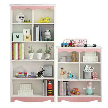 

Bookshelf bookcase racks simple student bookshelf floor white solid wood children's bookshelf European storage cabinet with