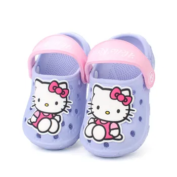 

Hello Kitty Slippers Girls Sandals Toddlers Kids Shoes 2020 Children Summer Beach Sandals Slippers Anti-skid Hollow Slides Soft