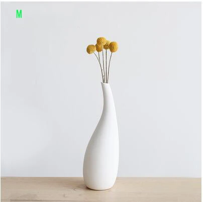 Nordic White Ceramic Vase Ornaments Flower Arrangement Dried Flower Home Livingroom Office Table Furnishings Decoration Crafts - Цвет: style13-M