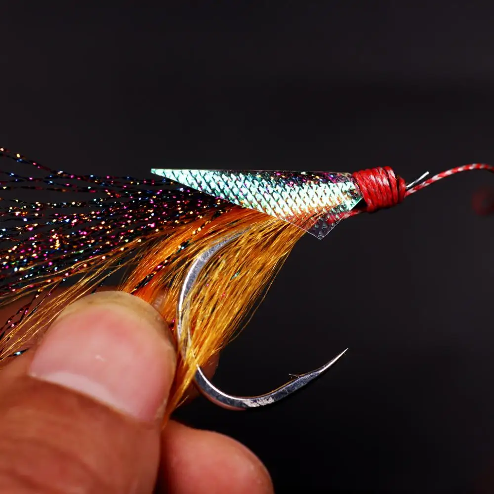 Fish Skin Sabiki Rig Fly Tying Streamer Embossed Plastic Rainbow Reservoir Pond