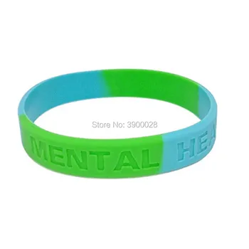 

300pcs medical alert Mental Health silicone wristband Personalized Rubber bracelets Sports Gifts shipping by DHL A