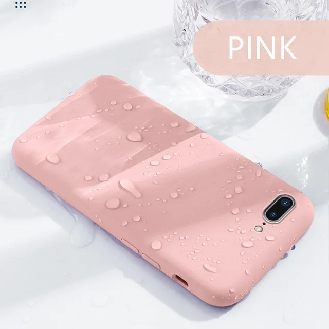 Мягкий Летний жидкий силиконовый чехол для iPhone X XR XS Max 8 7 6 6S Plus 11 Pro резиновый противоударный чехол защитный чехол s - Цвет: Pink