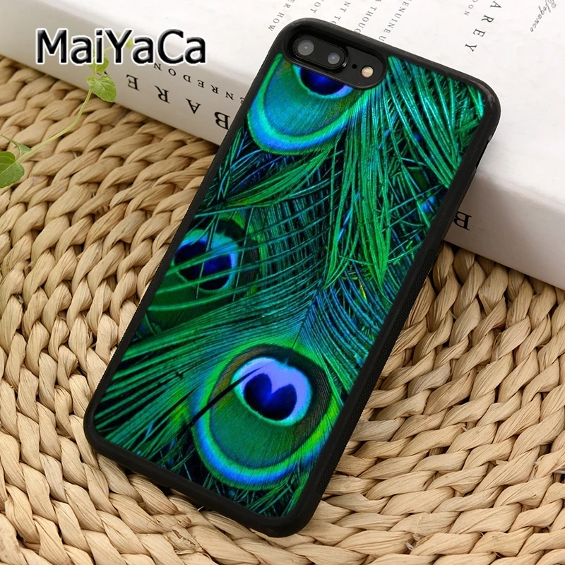 MaiYaCa Turquoise Stone Flora Peacock Feather Phone Case for iPhones 5 6 6s 7 8 Plus X XR XS 11 pro max samsung galaxy S8 S9 S10 | Мобильные