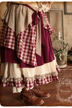 

2020 new mori girl retro design womens spring and summer cotton irregular skirts