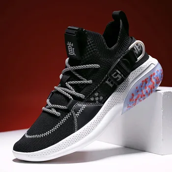 

2020 men's shoes new sports style casual men's shoes flying woven mesh shoes men Korean version running trend white shoes