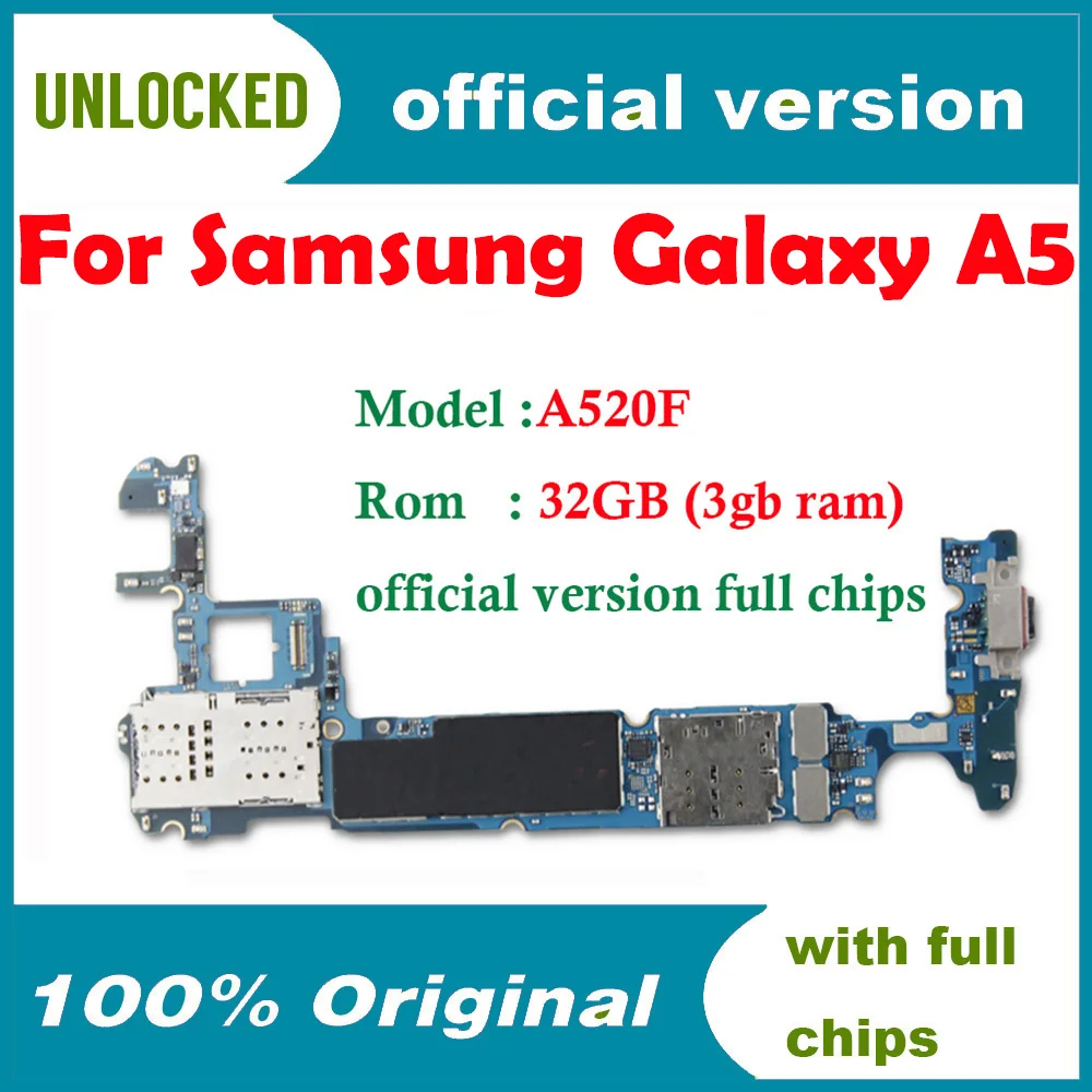 Материнская плата для Samsung Galaxy A5 A520F оригинальная разблокированная материнская