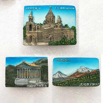 

Armenian Fridge Magnet Tourist Souvenir 3d Stereo Landscape Magnetic Sticker Khor Virap Monastery Collection Gift Home Decor