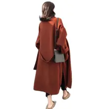 Abrigo de lana grueso para mujer, abrigo de longitud media coreano hasta la rodilla, sin espesar, novedad, otoño e invierno, A1108, 2022