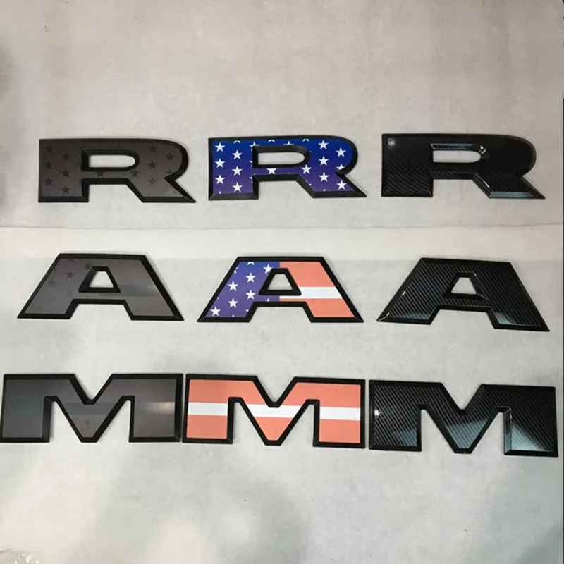 Для Dodge Ram Письмо Логотип задний багажник Стикеры из-за Ram 1500 2500 3500 Большой ABS углеродного волокна украшение для автомобиля эмблемы